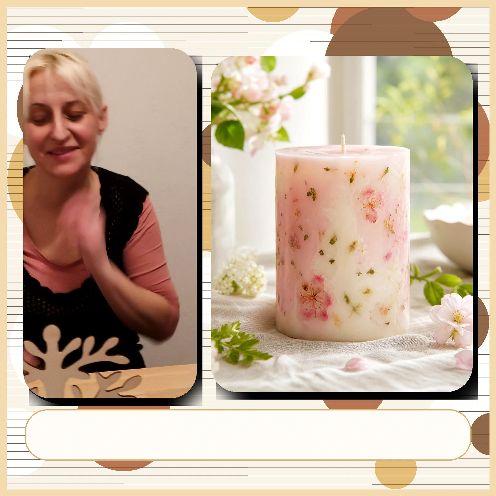 Frühlingsblüte mit Anna und Kerzenbild