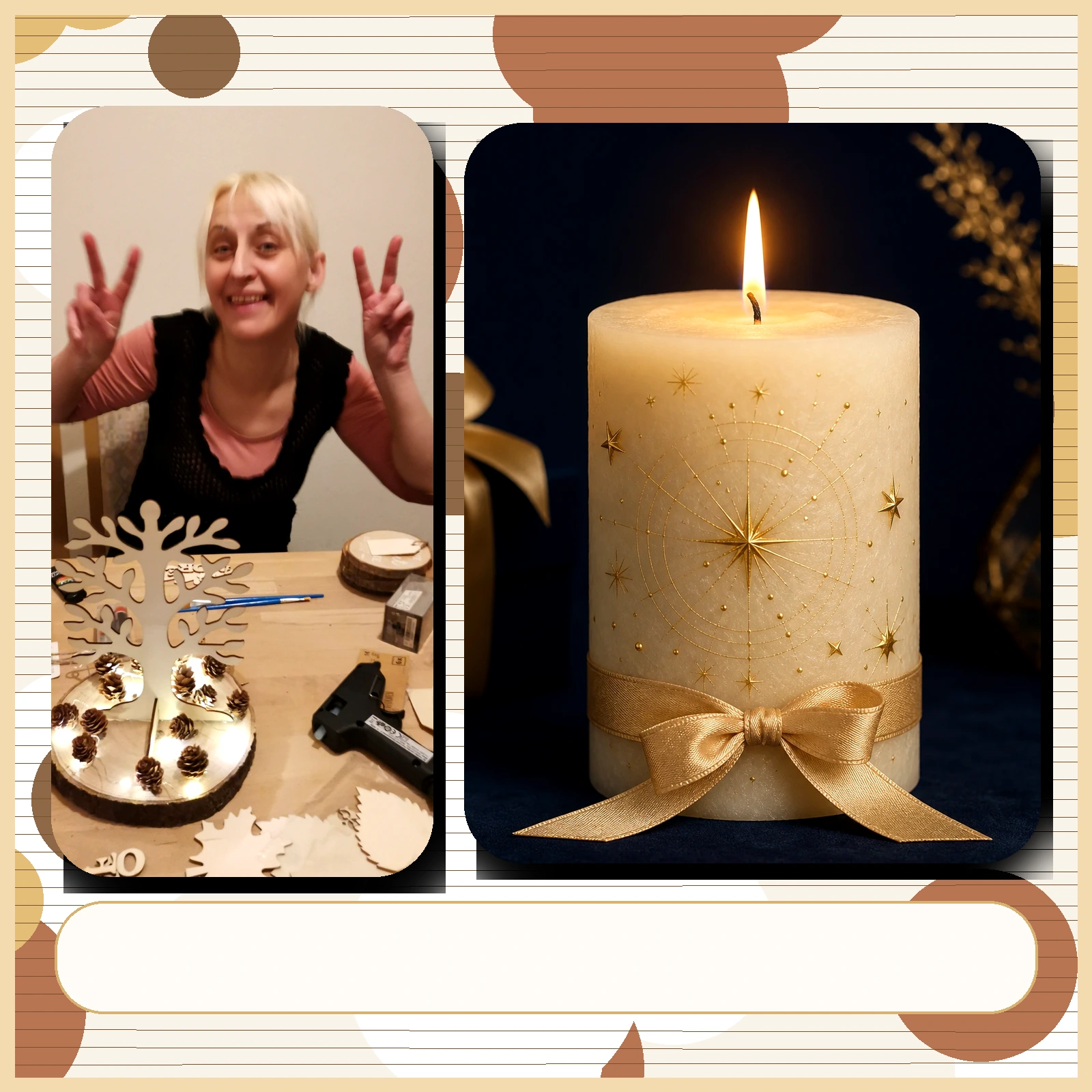 Geburtslicht Gold mit Anna und Kerzenbild