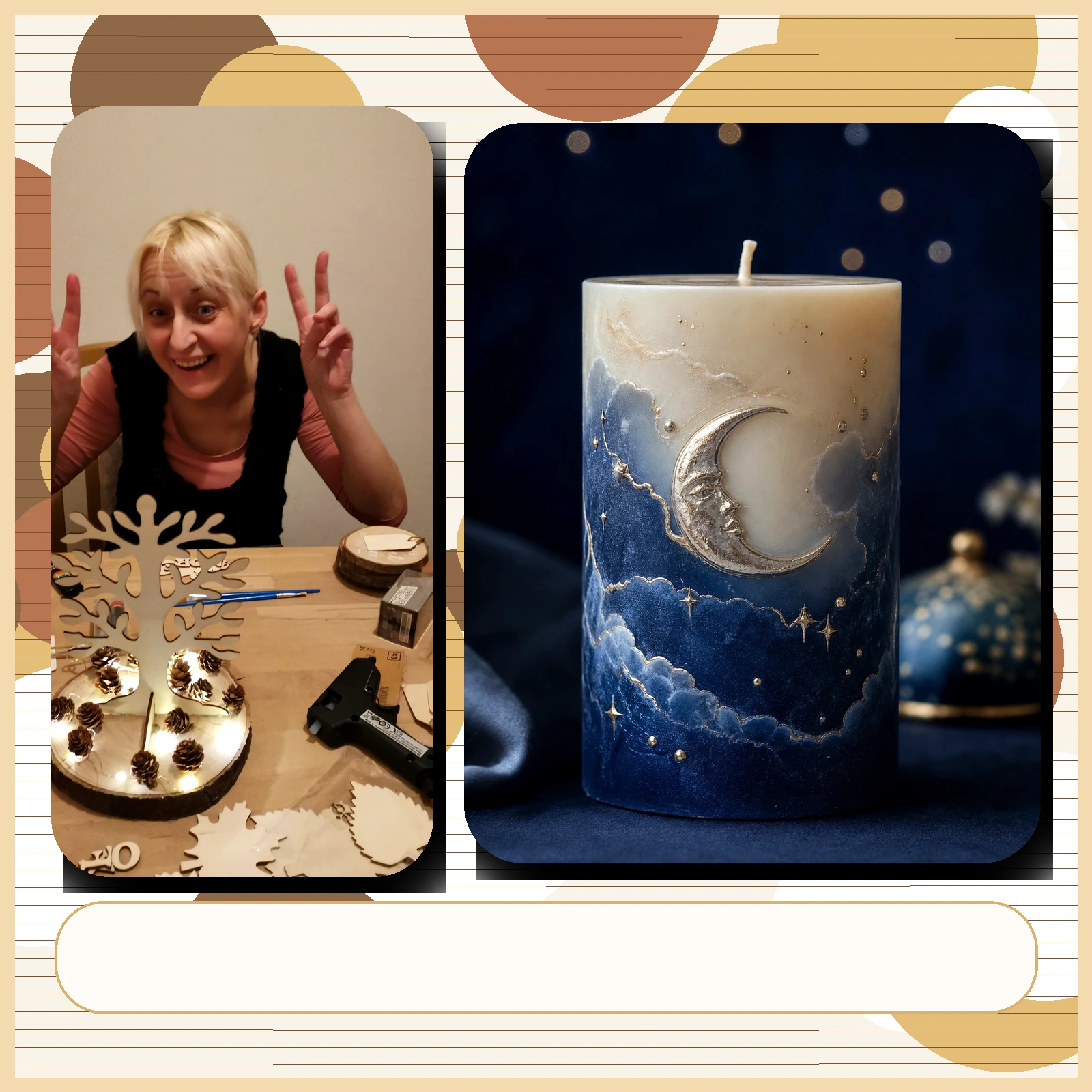 Mondzeichen mit Anna und Kerzenbild